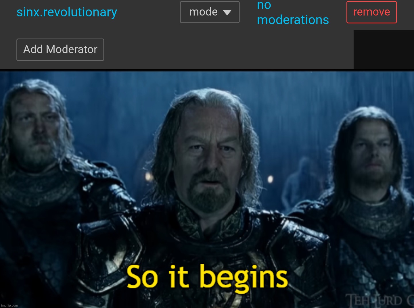 image tagged in so it begins | made w/ Imgflip meme maker