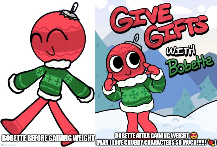 bobette gained weight while she was in the basement because there is alot of food in the basement for the event toons to gain we | BOBETTE AFTER GAINING WEIGHT 😍
(MAN I LOVE CHUBBY CHARACTERS SO MUCH!!!!!! 💘); BOBETTE BEFORE GAINING WEIGHT | image tagged in bobette,chubby,weight gain,guys i have a theory | made w/ Imgflip meme maker