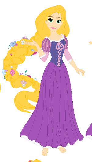 Rapunzel Wearing Braid With Flowers Blank Meme Template