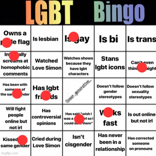 LGBTQ bingo | image tagged in lgbtq bingo | made w/ Imgflip meme maker