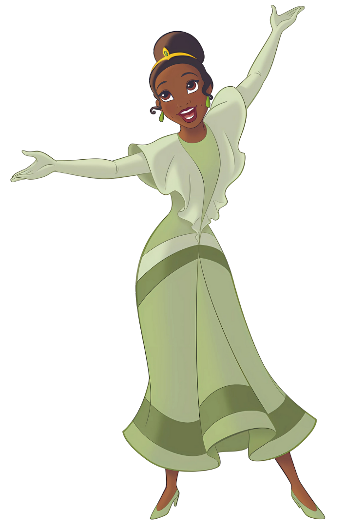 Princess Tiana in her Final Ending Dress Blank Meme Template