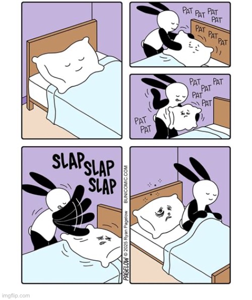 Buni Comics | image tagged in comics,buni comics,pillow,fluff,beaten up,black eye | made w/ Imgflip meme maker