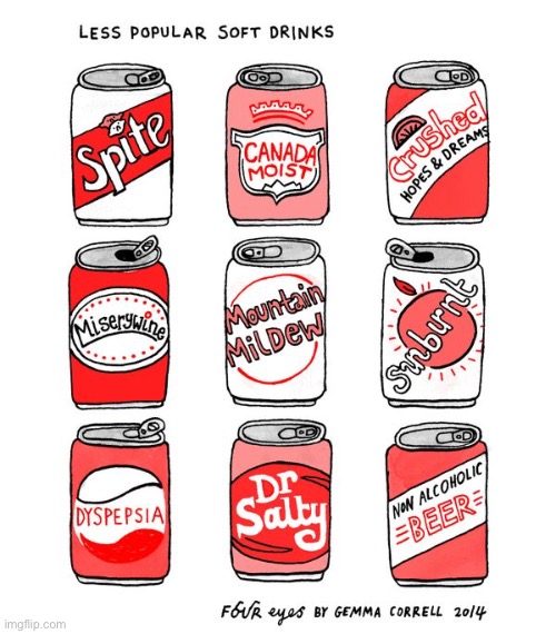 Four Eyes | image tagged in comics,four eyes,soft drinks,less popular | made w/ Imgflip meme maker
