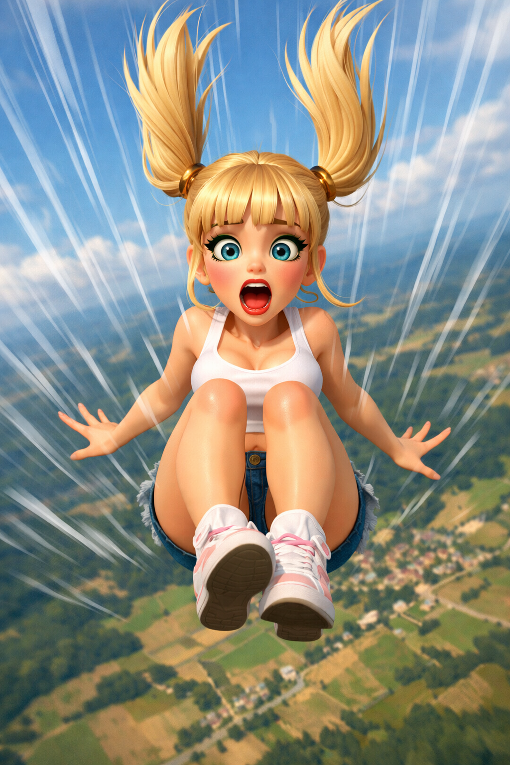 cutie in freefalling shock Blank Meme Template