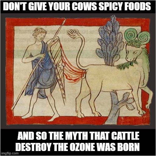 Some Farming Wisdom From The Medieval Period | DON'T GIVE YOUR COWS SPICY FOODS; AND SO THE MYTH THAT CATTLE DESTROY THE OZONE WAS BORN | image tagged in medieval,cattle,spicy | made w/ Imgflip meme maker