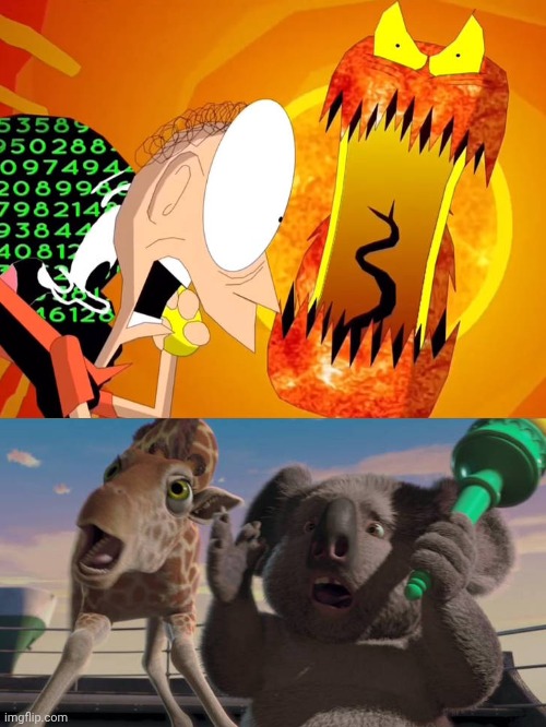 Virusaurus Rex is scared at Bridget and Nigel | image tagged in who is scared at bridget and nigel,disney,deviantart,memes,animated,animation | made w/ Imgflip meme maker
