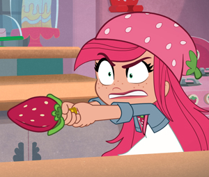 Strawberry Shortcake has a gun Blank Meme Template