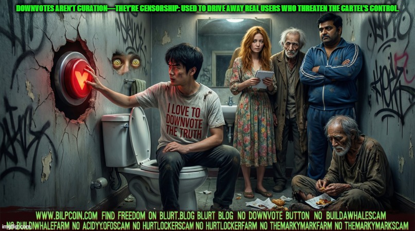 DOWNVOTES AREN’T CURATION—THEY’RE CENSORSHIP: USED TO DRIVE AWAY REAL USERS WHO THREATEN THE CARTEL’S CONTROL. | made w/ Imgflip meme maker
