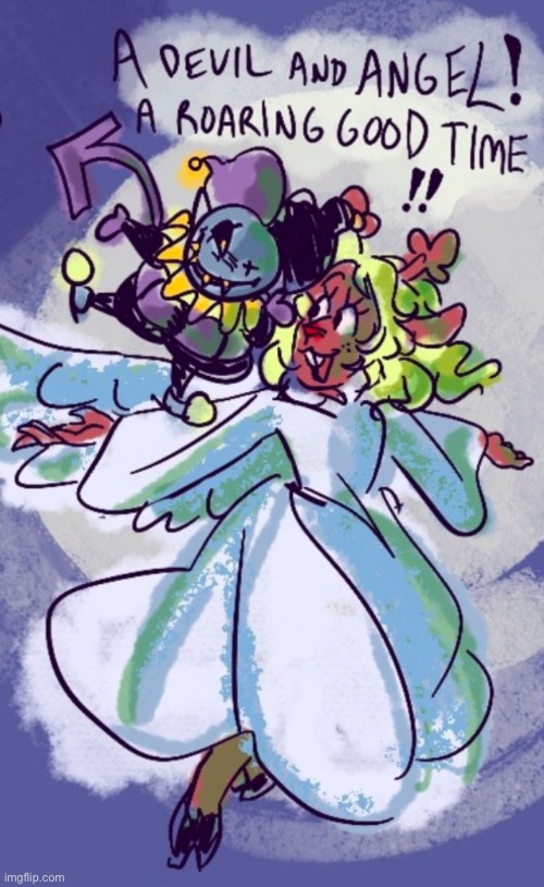 Jevil and Noelle | image tagged in jevil and noelle | made w/ Imgflip meme maker