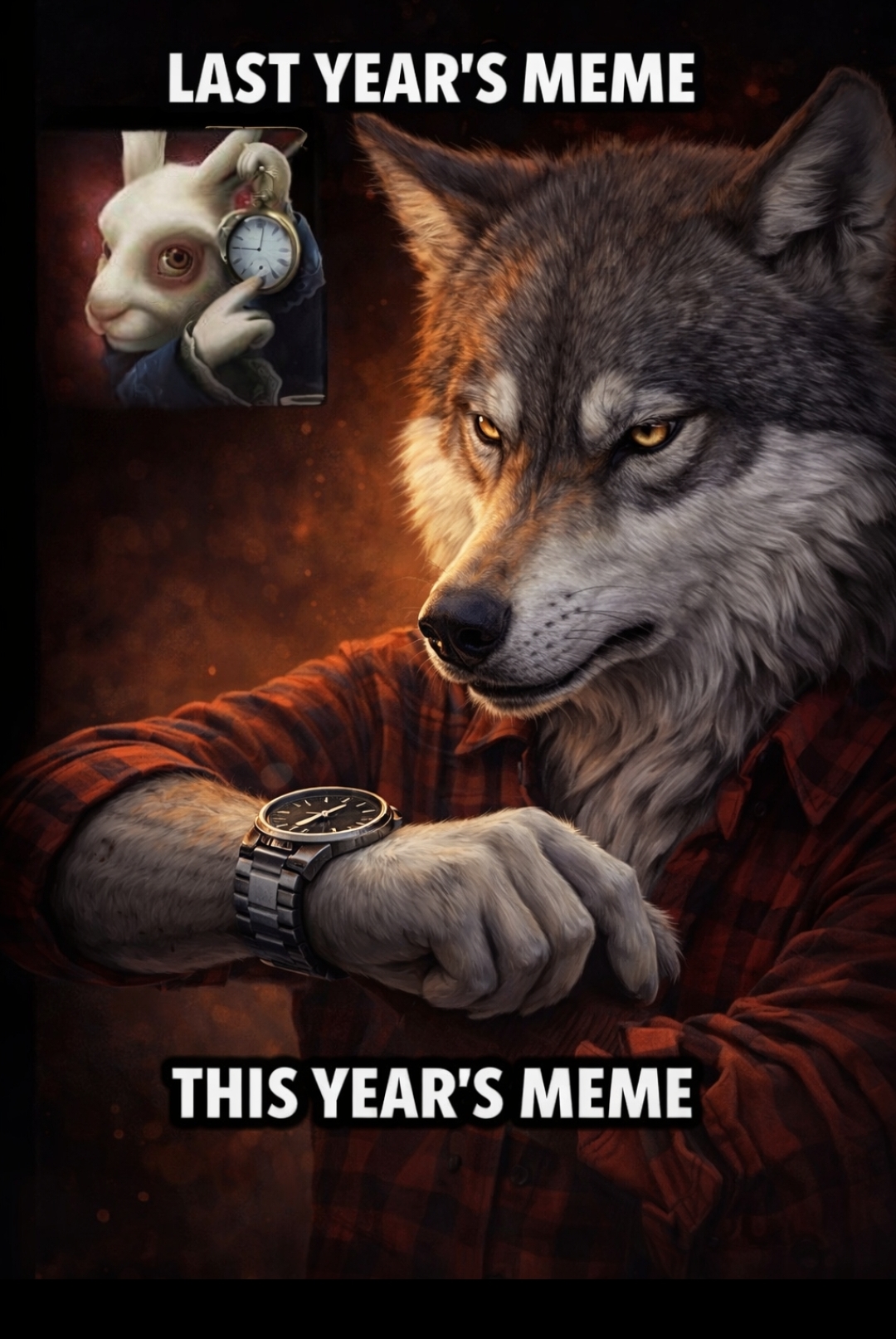 The Time Wolfing Blank Meme Template