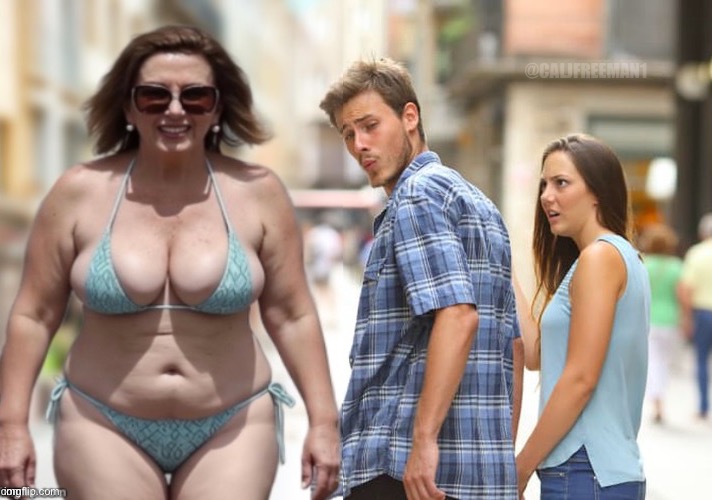 Hot Pelosi | @CALJFREEMAN1 | image tagged in jealous girlfriend,overly attached girlfriend,maga,nancy pelosi,nancy pelosi tears speech,nancy pelosi wtf | made w/ Imgflip meme maker