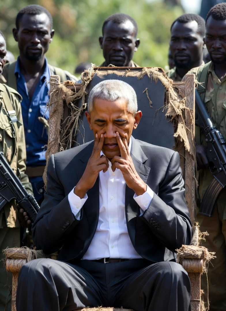 Barack Obama on Throne Blank Meme Template