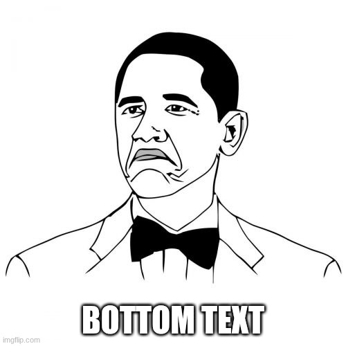 BOTTOM TEXT | BOTTOM TEXT | image tagged in memes,not bad obama | made w/ Imgflip meme maker