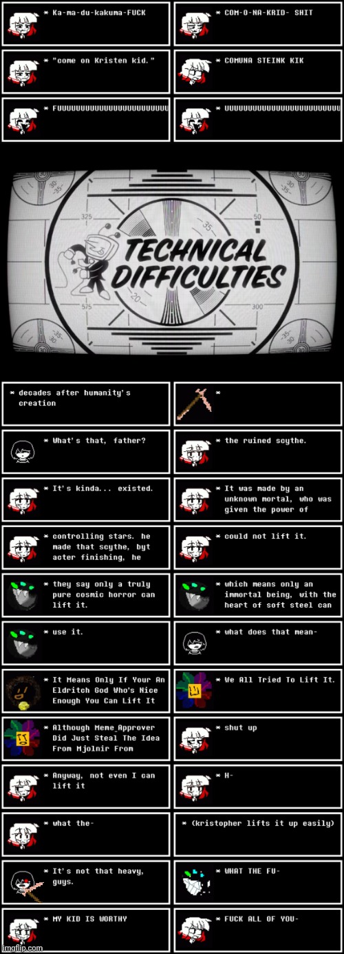 mmmh tasty susie | image tagged in technical difficulties | made w/ Imgflip meme maker