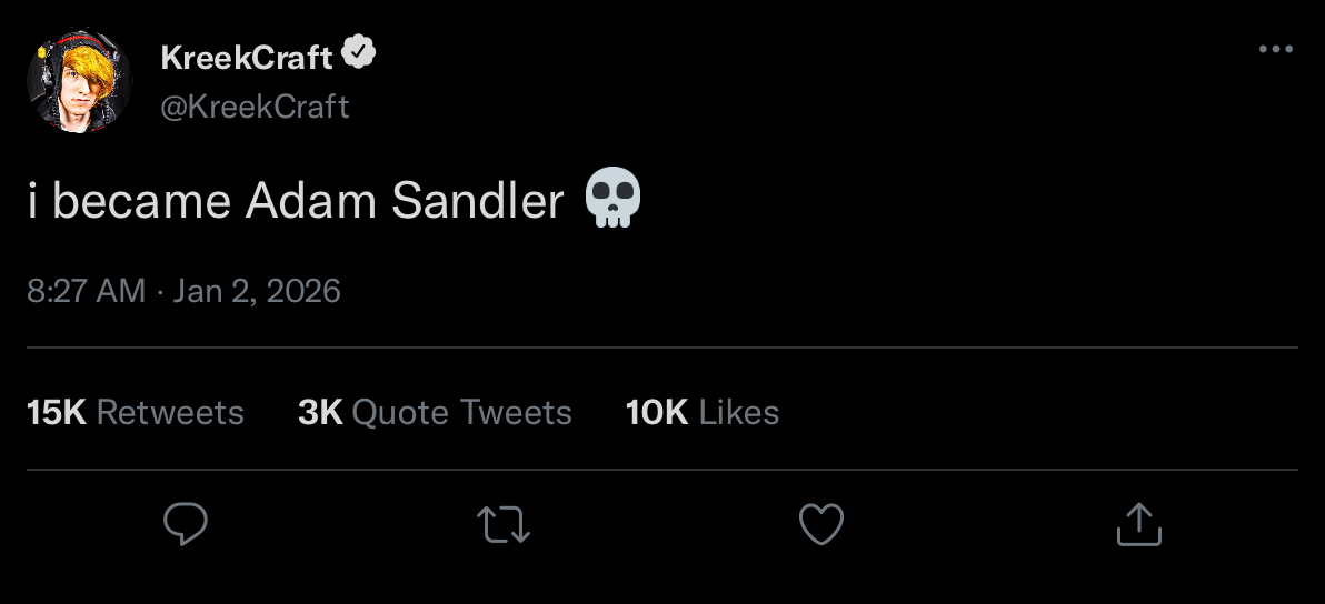 KreekCraft Adam Sandler Irony Blank Meme Template