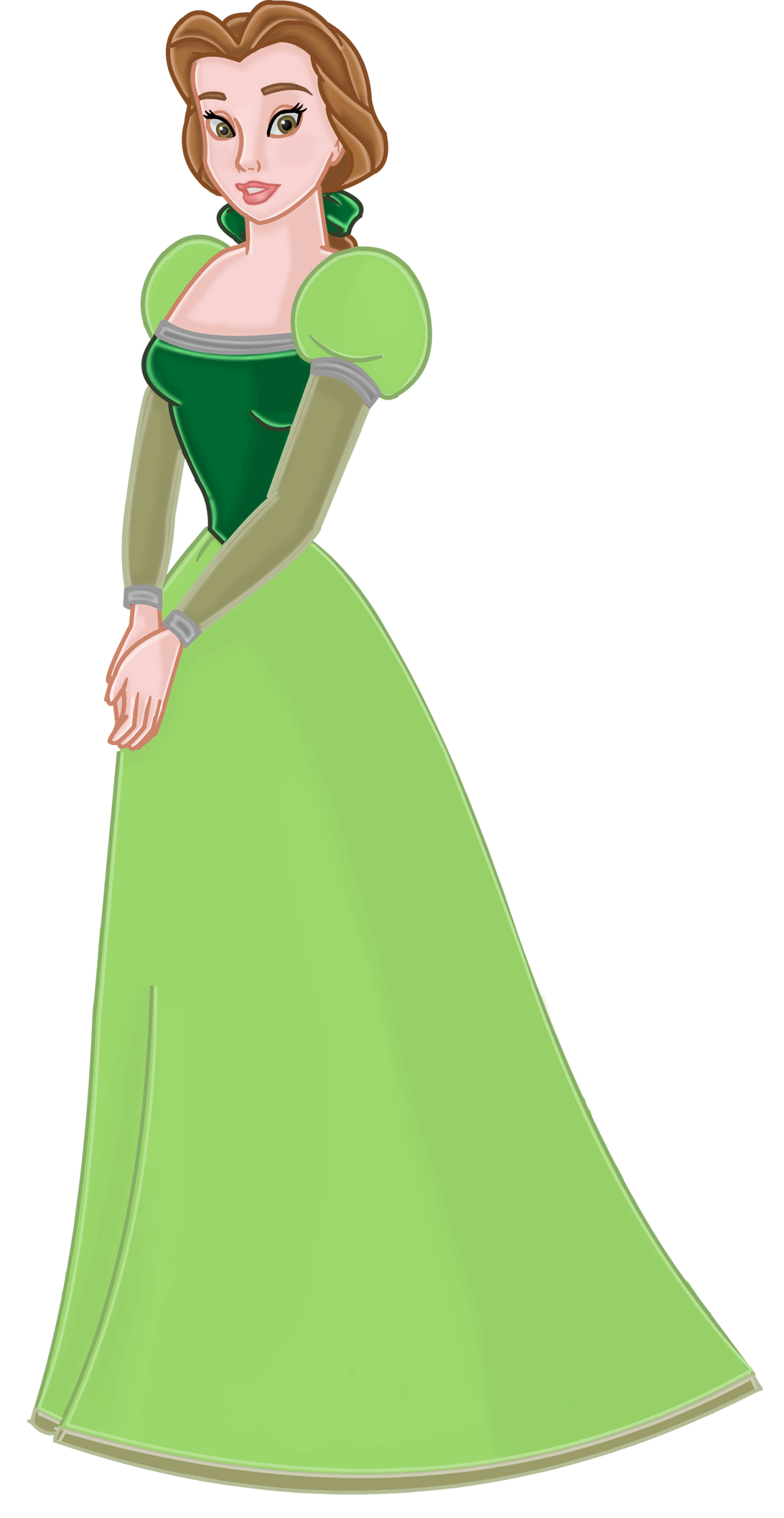 Princess Belle Wearing Her Green Dress Blank Meme Template
