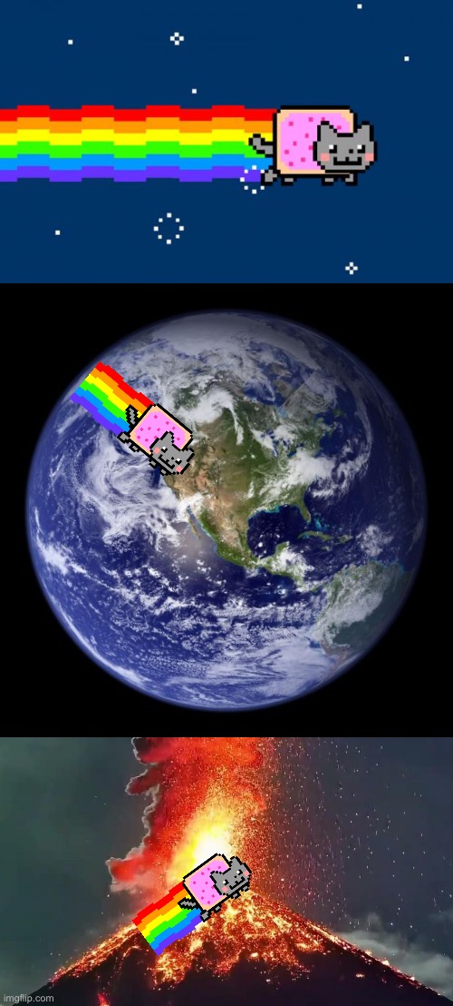 image tagged in nyan cat,earth | made w/ Imgflip meme maker