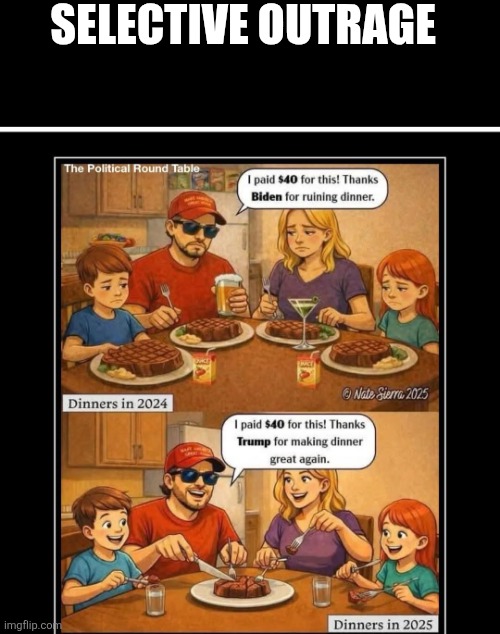 Selective outrage | SELECTIVE OUTRAGE | image tagged in donald trump,trump,maga,nevertrump,trump supporter,trump sucks | made w/ Imgflip meme maker