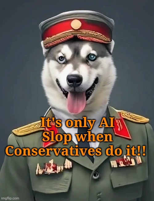 It's only AI Slop when Conservatives do it!! | made w/ Imgflip meme maker