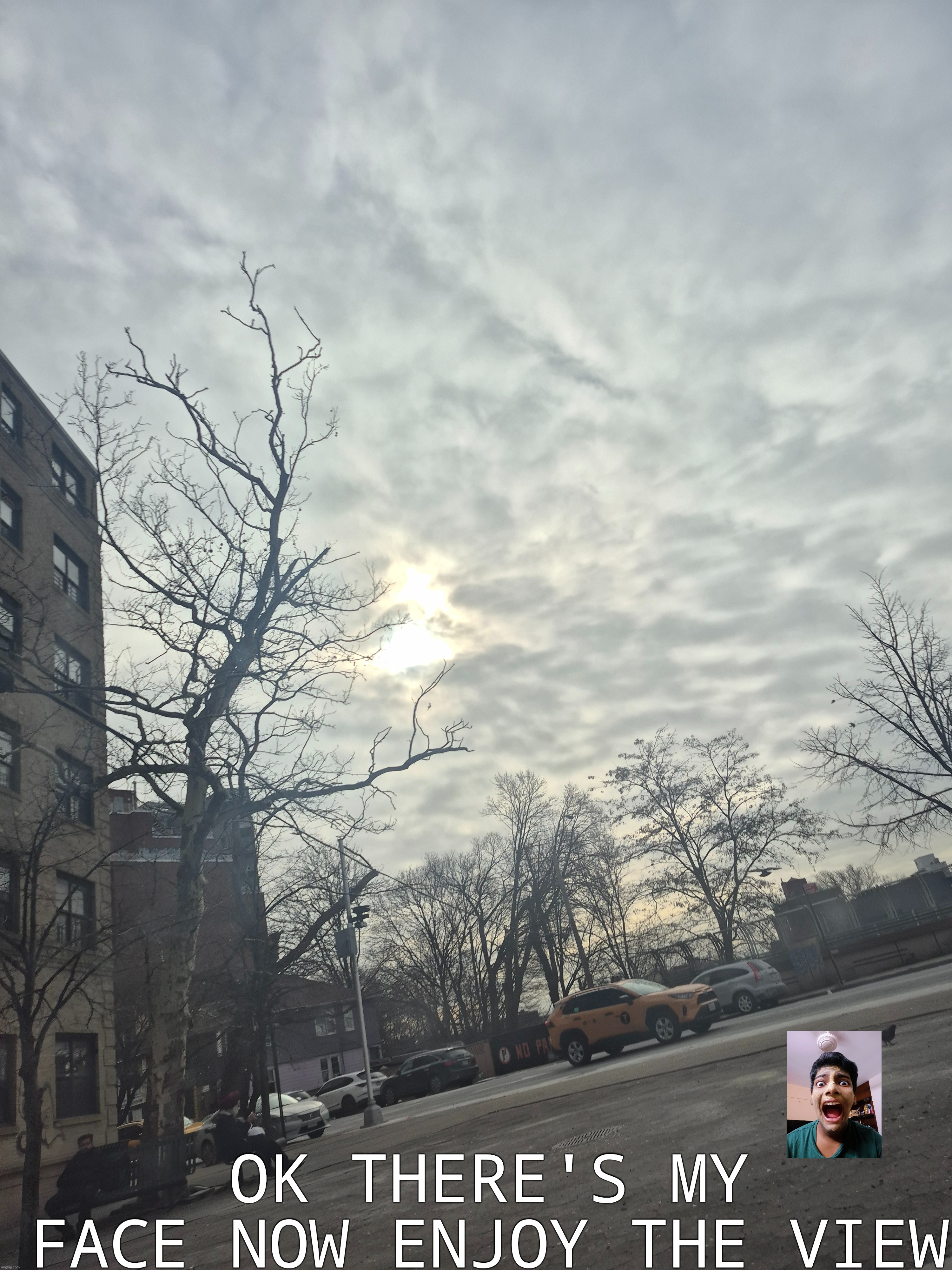 OK THERE'S MY FACE NOW ENJOY THE VIEW | made w/ Imgflip meme maker