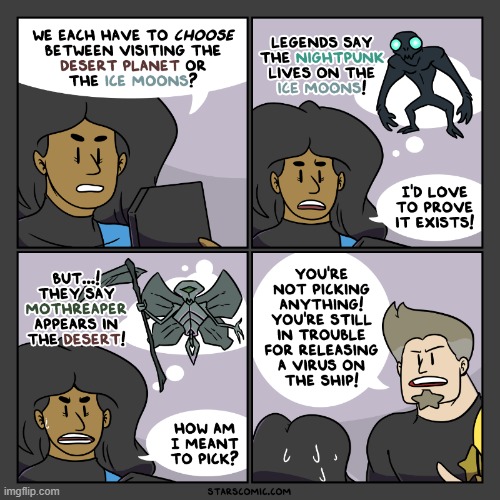 image tagged in stars,decisions,monsters,virus,trouble,oof | made w/ Imgflip meme maker