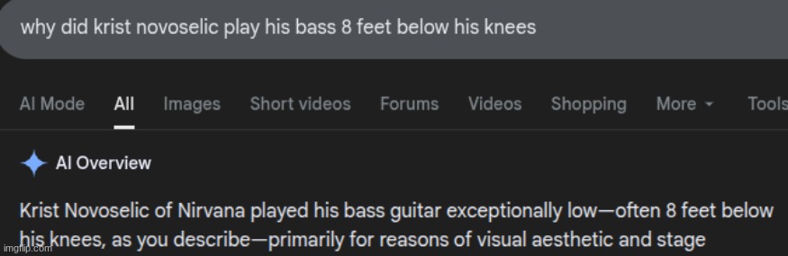 nah krist novoselic (Nirvana's bassist) Actually does this tho | image tagged in nirvana,krist novoselic,bass,8 feet below knees | made w/ Imgflip meme maker