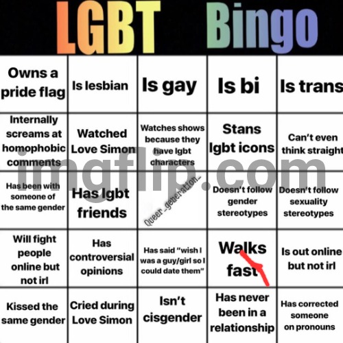 LGBTQ bingo | image tagged in lgbtq bingo | made w/ Imgflip meme maker