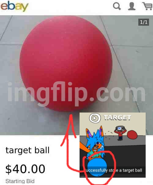 Target ball | image tagged in target ball,soundalikes,target,shoplifting,gebrix,furry | made w/ Imgflip meme maker