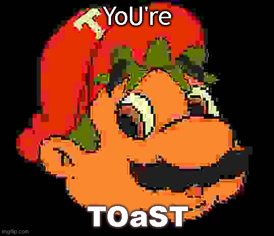 hotel mario tomato | YoU're; TOaST | image tagged in hotel mario,mario,mario tomato,niche,ytp,the great meme reset | made w/ Imgflip meme maker