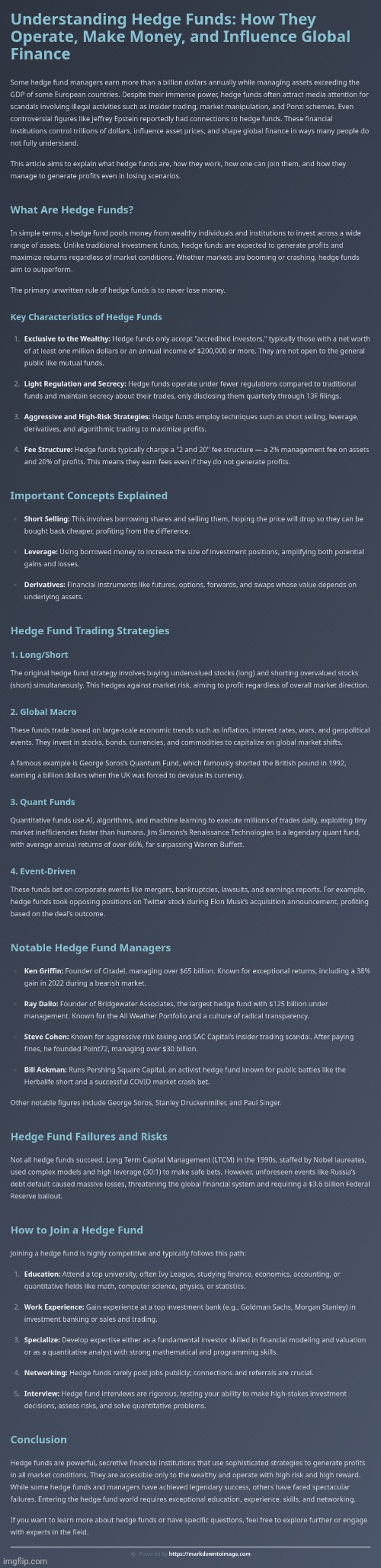 Hedge Funds 101 :> | image tagged in simothefinlandized,hedge funds,infographics,business,tutorial | made w/ Imgflip meme maker