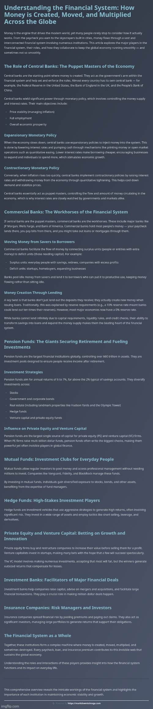 The Financial System (Summarized) :> | image tagged in simothefinlandized,financial system,infographics,business,tutorial | made w/ Imgflip meme maker