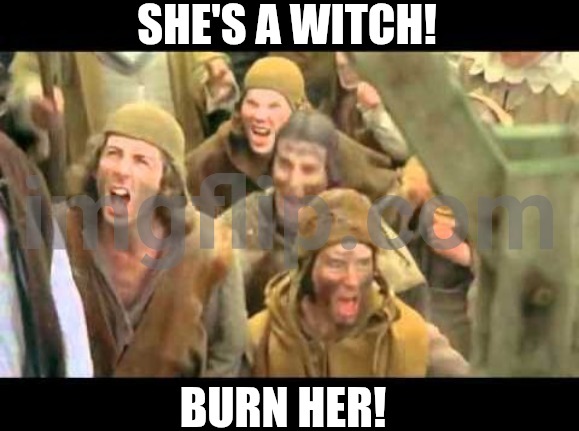 She's a witch! Burn her! Monty Python | SHE'S A WITCH! BURN HER! | image tagged in she's a witch burn her monty python | made w/ Imgflip meme maker