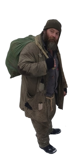 Hobo in snow Blank Meme Template