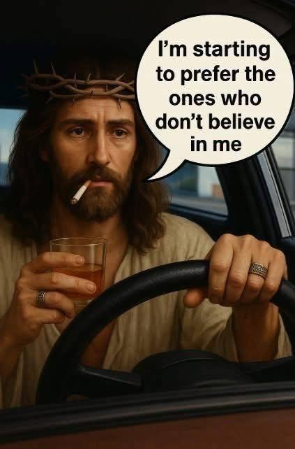 Jesus Drinking and Driving Blank Meme Template