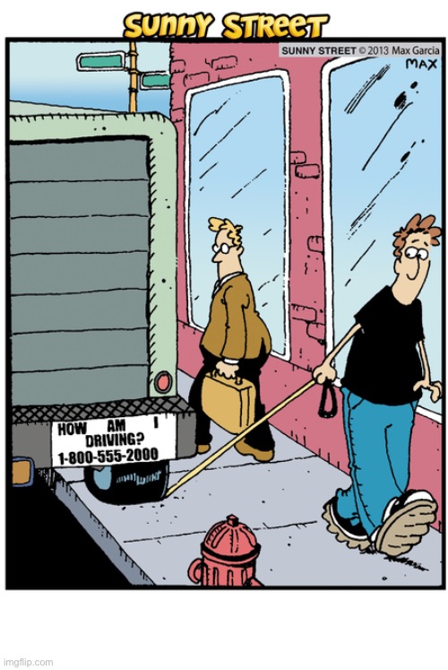 image tagged in comics,sunny street,sidewalk,hows my driving,poor dog | made w/ Imgflip meme maker