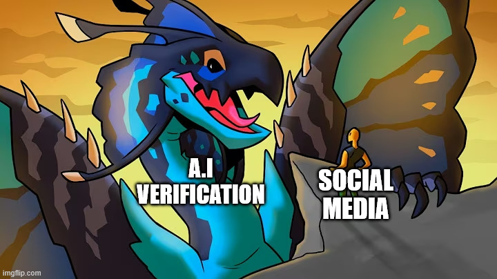 2026 started on the wrong foot | A.I VERIFICATION; SOCIAL MEDIA | image tagged in giant hushike | made w/ Imgflip meme maker