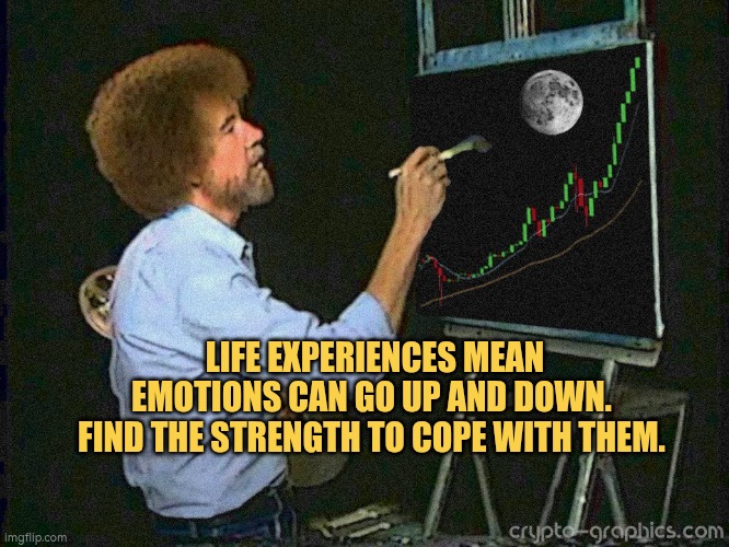 Life experiences mean emotions can go up and down.  Find the strength to cope with them. | LIFE EXPERIENCES MEAN EMOTIONS CAN GO UP AND DOWN. 
FIND THE STRENGTH TO COPE WITH THEM. | image tagged in icon crypto,autism,emotions,support,life lessons,experience | made w/ Imgflip meme maker