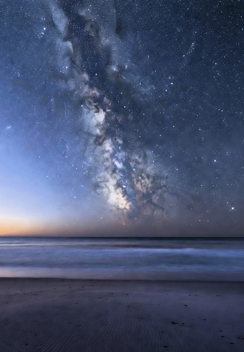 Starry Beach At Night Blank Meme Template