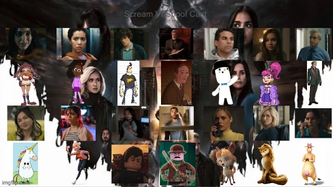 Credit to Mico the Ninjago Fan 2024 for this used | image tagged in meme,memes,spoof cast,scream 6,characters,roles | made w/ Imgflip meme maker