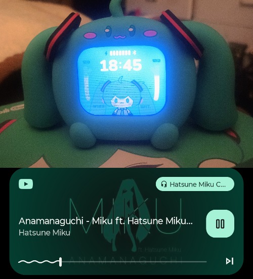 Listening to a Miku song with my new Miku earbuds | made w/ Imgflip meme maker