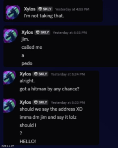 he found a fake address and i called him a pedophile | made w/ Imgflip meme maker