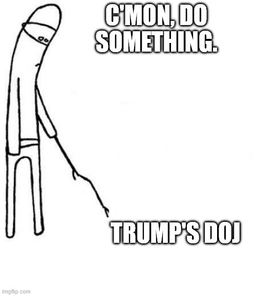 Trump's DOJ do something | C'MON, DO SOMETHING. TRUMP'S DOJ | image tagged in c'mon do something | made w/ Imgflip meme maker