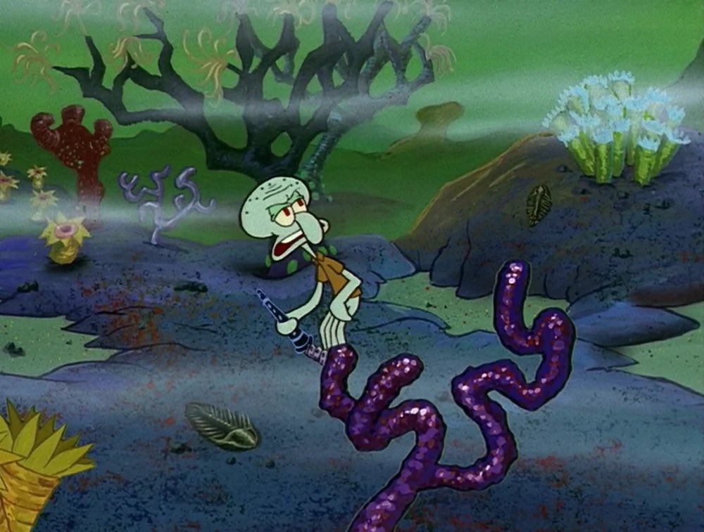 Squidward guess this is before manners were invented Blank Meme Template