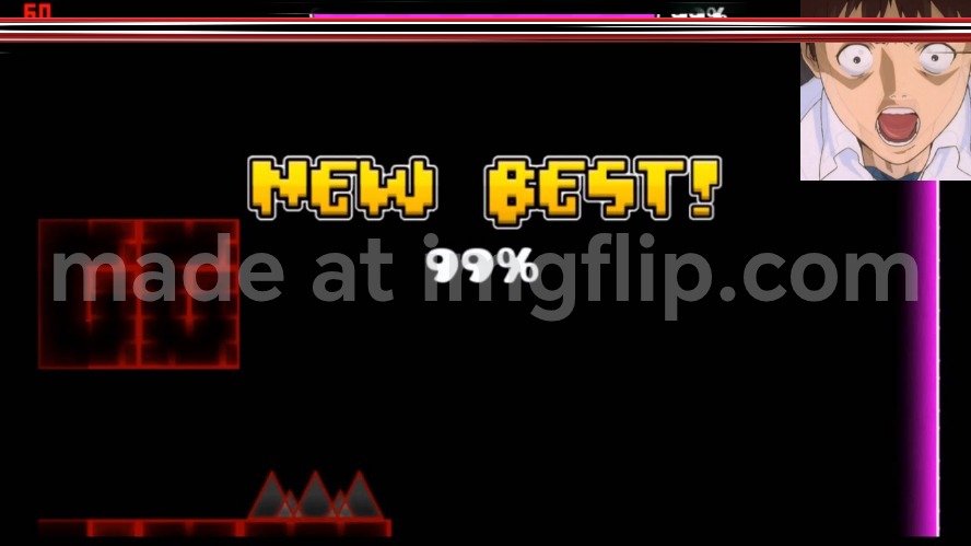 geometry dash fail 99% | image tagged in geometry dash fail 99 | made w/ Imgflip meme maker