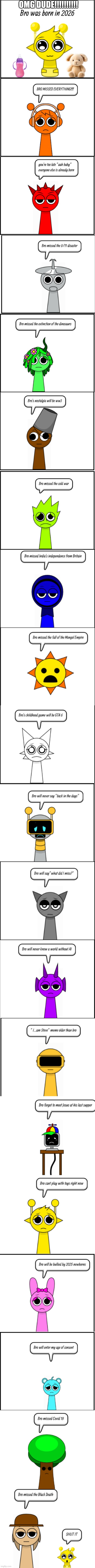 baby sprunki Simon born in 2026 reaction | OMG DUDE!!!!!!!!!! | image tagged in comics,sprunki,simon | made w/ Imgflip meme maker