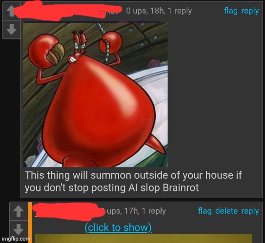 editing peoples comments with a naked mr krabs 1 | image tagged in edit,meme | made w/ Imgflip meme maker