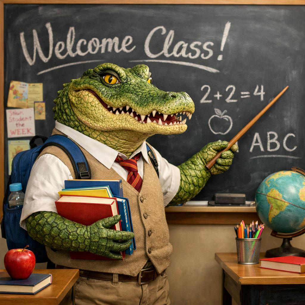 School crocodile Blank Meme Template