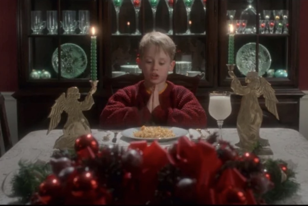 Home alone dinner scene Blank Meme Template