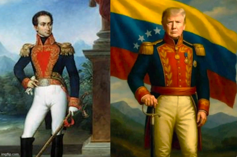 Bolivar and Trump, Venezuela liberators Blank Meme Template