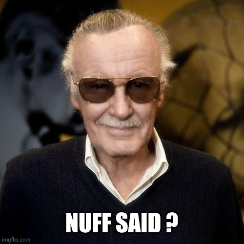 Stan Lee aprovle  | NUFF SAID ? | image tagged in stan lee aprovle | made w/ Imgflip meme maker